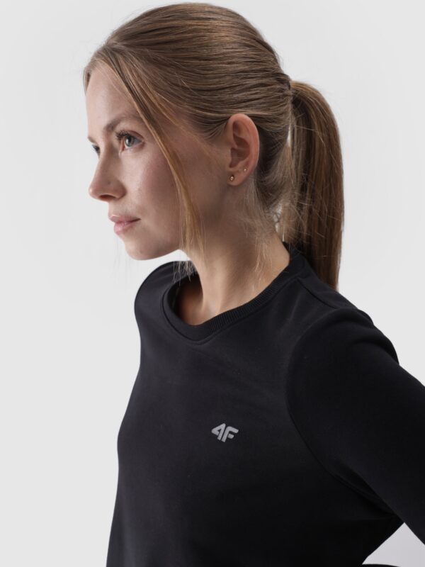 4F Bluza dresowa nierozpinana bez kaptura damska - czarna