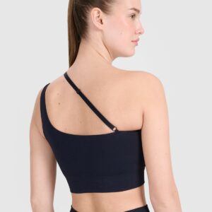 4F Biustonosz treningowy z asymetrycznym ramiączkiem - czarny