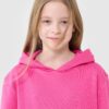4F Bluza dresowa nierozpinana z kapturem dziewczęca - różowa 122 (6-7 lat)