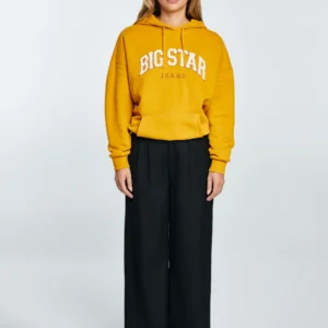 Bluza damska z kapturem z logo BIG STAR żółta Rubialsa 203