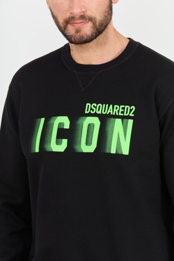 DSQUARED2 Czarna męska bluza Icon Blur Cool Fit Crewneck