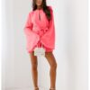 Krótki kombinezon z odkrytymi plecami CELERIA - neon róż