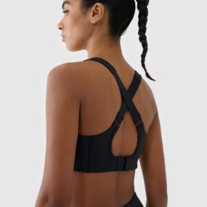 4F Biustonosz treningowy ze średnim wsparciem - czarny