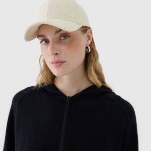 4F Bluza dresowa rozpinana z modalem damska - czarna