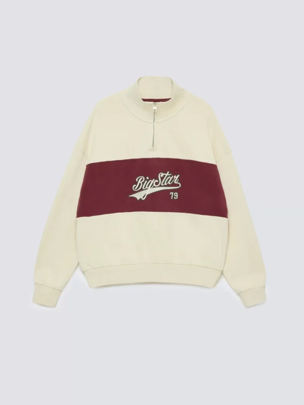 Bluza dziewczęca z krótkim zamkiem kremowa Rossalia 103