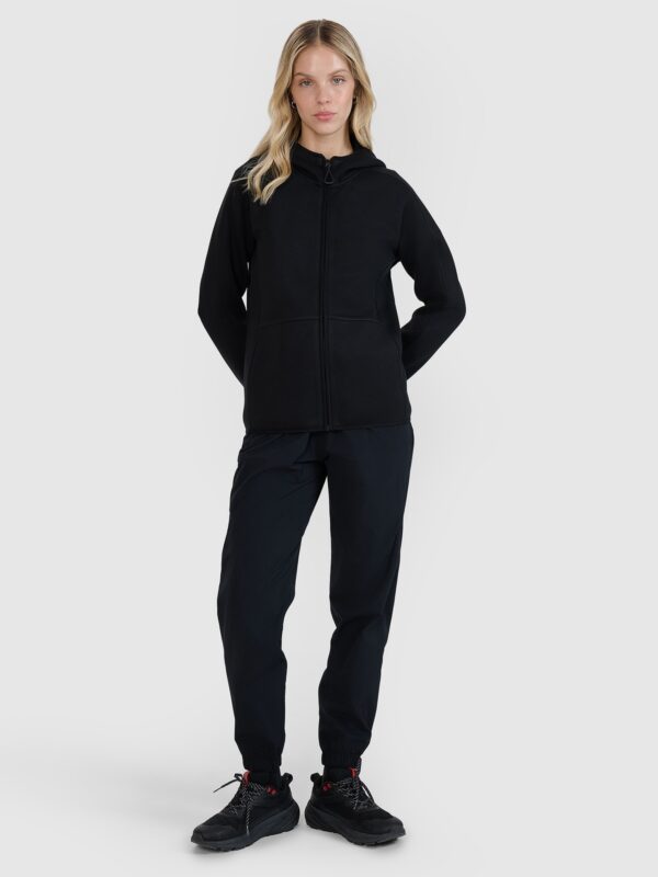 4F Bluza dresowa rozpinana z kapturem damska - czarna