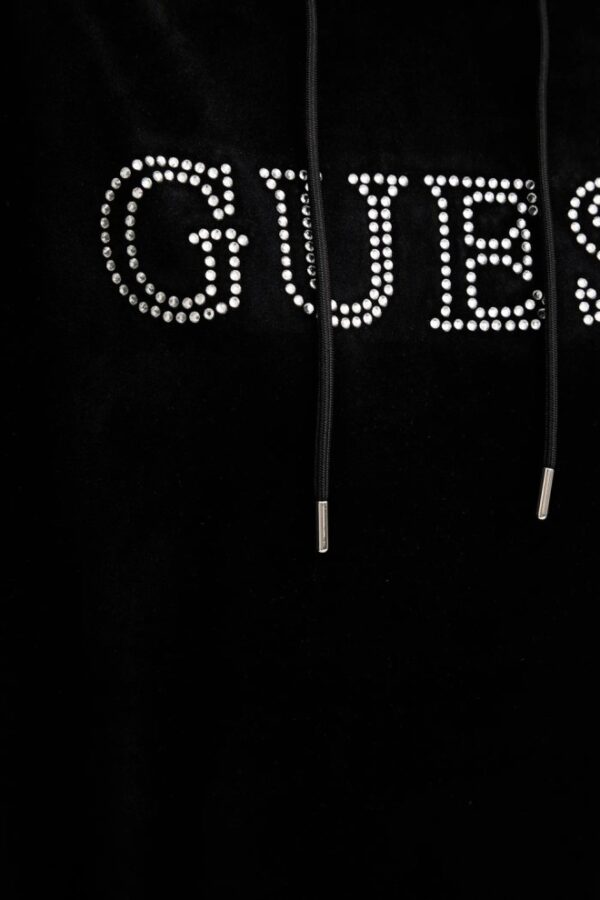 GUESS Czarna damska bluza z cyrkoniami Couture