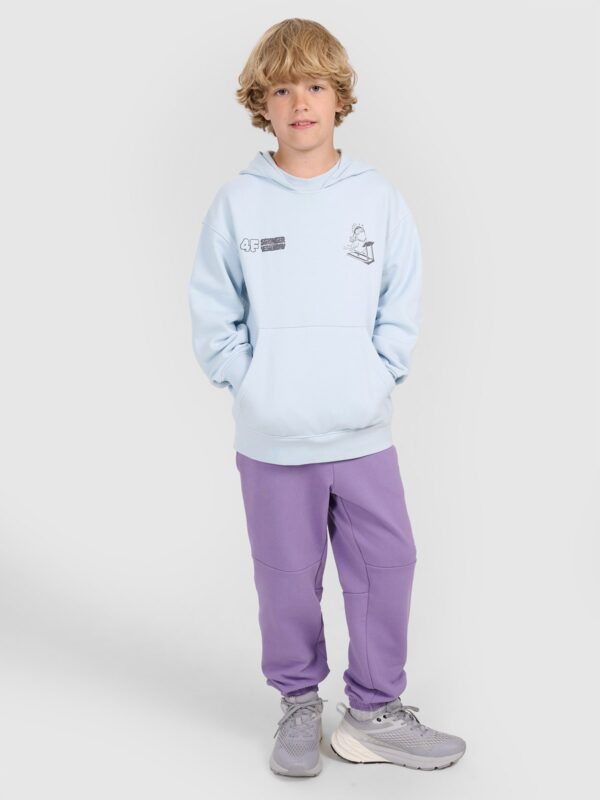 4F Bluza dresowa nierozpinana z kapturem chłopięca - niebieska 158 (12-13 lat)