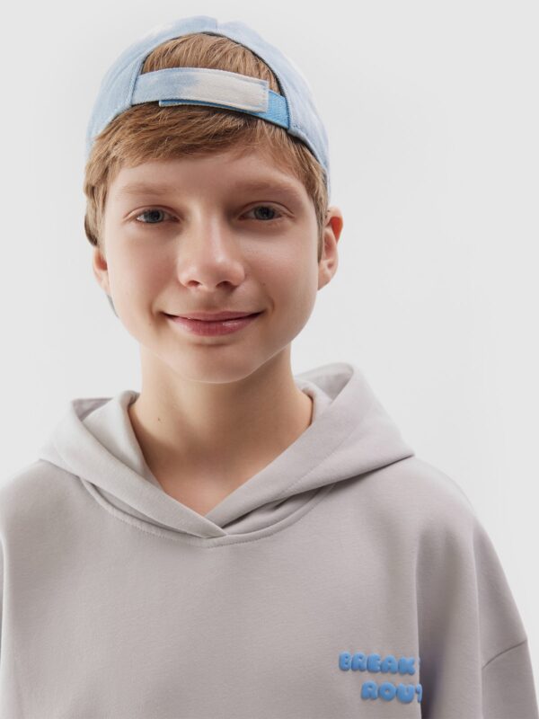 4F Bluza dresowa nierozpinana z kapturem chłopięca - szara 122 (6-7 lat)