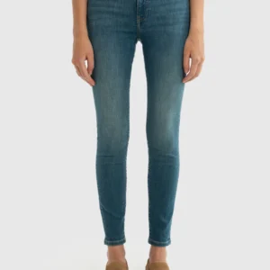 Jeansy damskie push up z wysokim stanem niebieskie Melinda High Waist 327