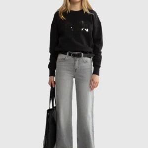 Bluza damska z aplikacją czarna Oneidea 906