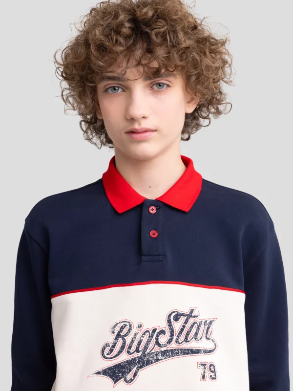 Bluza chłopięca polo granatowa Harmon 403