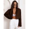 Elegancka krótka marynarka MANOA - czekoladowa