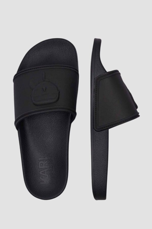 KARL LAGERFELD Czarne męskie klapki KONDO Karl NFT Relief