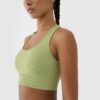 4F Biustonosz treningowy bezszwowy z niskim wsparciem damski - zielony
