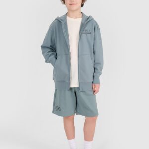 4F Bluza dresowa rozpinana z kapturem chłopięca - turkusowa 158 (12-13 lat)