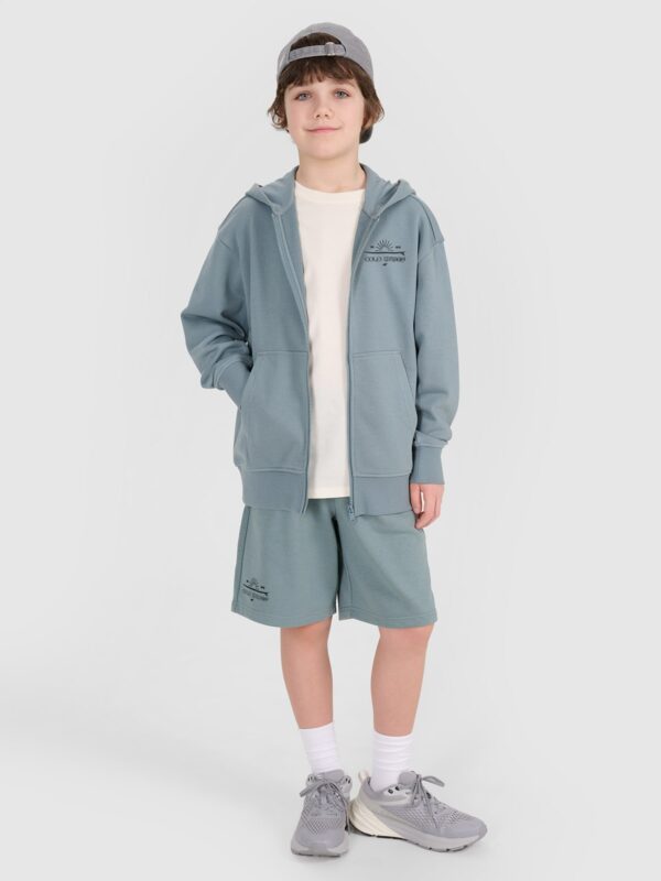 4F Bluza dresowa rozpinana z kapturem chłopięca - turkusowa 158 (12-13 lat)