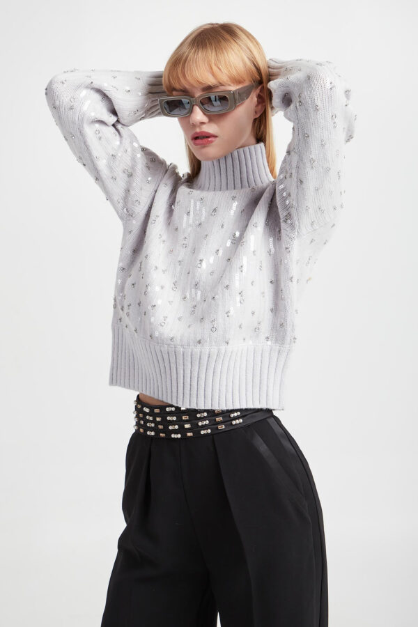 Sweter damski z cekinami PATRIZIA PEPE