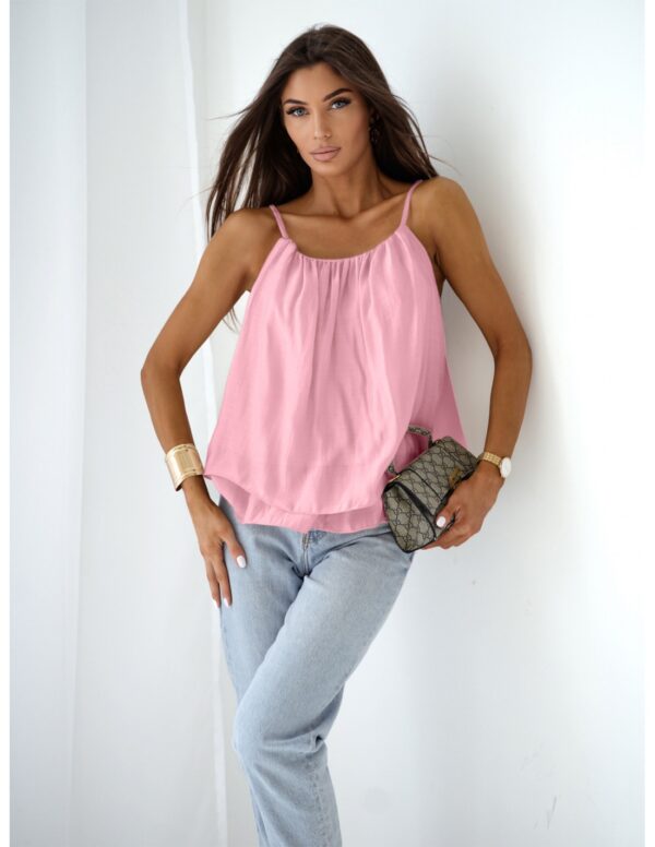 Bluzka z lyocellu na ramiączkach ROSILLA - pudrowy róż