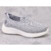 Szare tekstylne półbuty damskie Vinceza 17367