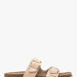 Beżowe klapki damskie płaskie