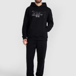4F Bluza dresowa nierozpinana z kapturem męska - czarna