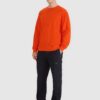4F Bluza dresowa nierozpinana bez kaptura męska - pomarańczowa