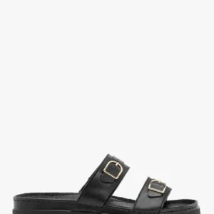 Czarne klapki damskie płaskie