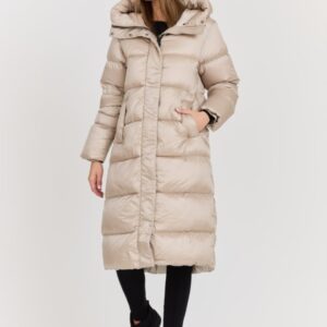 HETREGO Beżowy damski puchowy płaszcz Karen Woman Quilted Coat, Rozmiar 42 EU - 46 IT