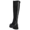 Skórzane kozaki damskie z elastyczną cholewką czarne Rieker Remonte D1B71-01