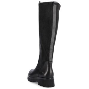 Skórzane kozaki damskie z elastyczną cholewką czarne Rieker Remonte D1B71-01