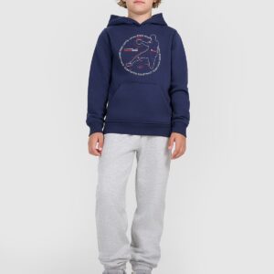 4F Bluza dresowa nierozpinana z kapturem chłopięca - granatowa 140 (9-10 lat)