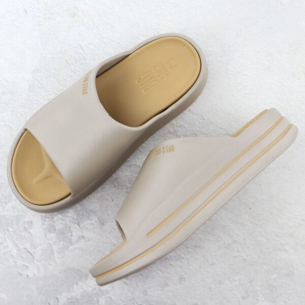 Klapki damskie na platformie basenowe plażowe beżowe Big Star SS274424