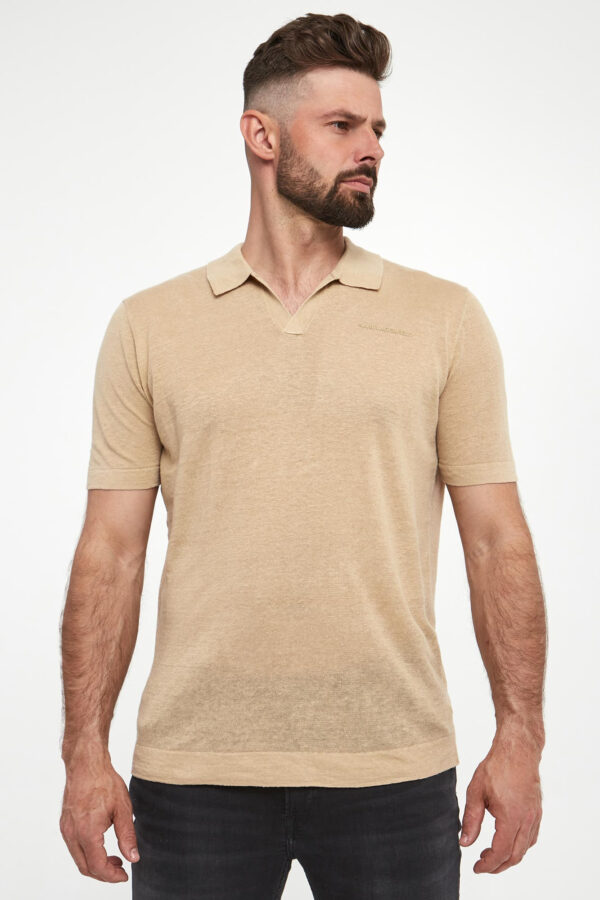 Polo męskie lniane KARL LAGERFELD