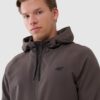 4F Bluza treningowa regular szybkoschnąca męska - brązowa