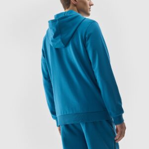 4F Bluza dresowa nierozpinana z kapturem męska - niebieska