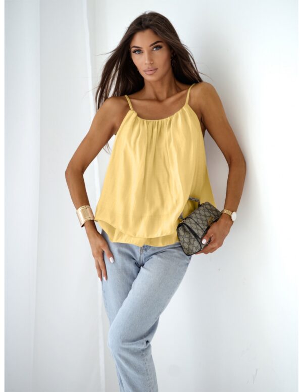 Bluzka z lyocellu na ramiączkach ROSILLA - cytrynowa