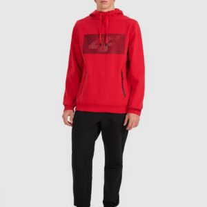 4F Bluza dresowa nierozpinana z kapturem męska - czerwona