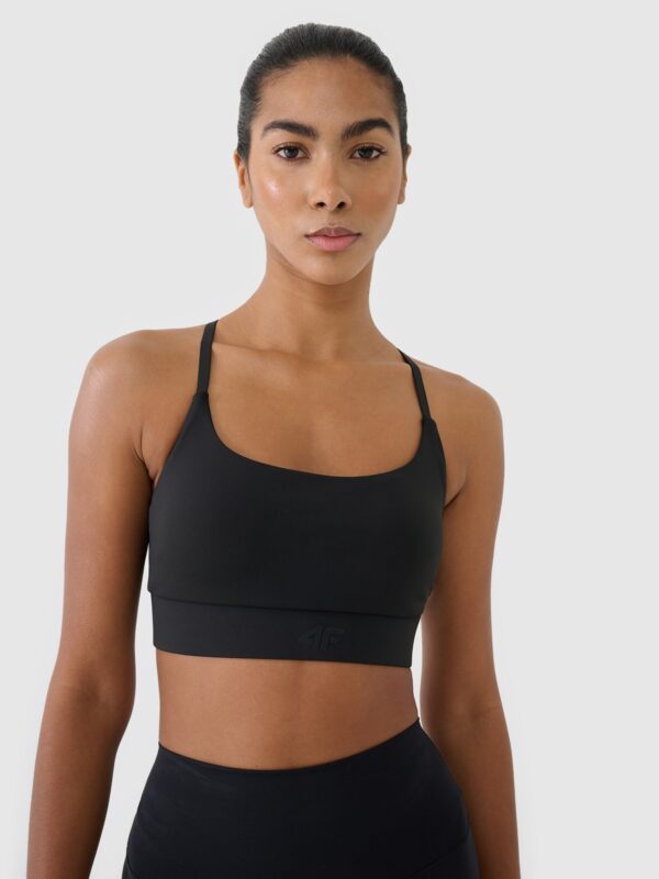 4F Biustonosz treningowy z niskim wsparciem - czarny