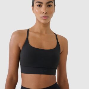 4F Biustonosz treningowy z niskim wsparciem - czarny