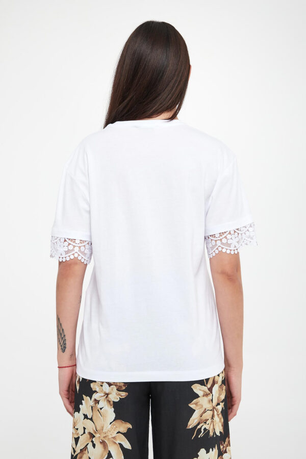 T-shirt damski z koronką TWINSET