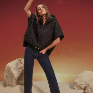 Jeansy wide leg ze średnim stanem granatowe