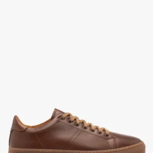 Brązowe półbuty skórzane w sportowym stylu