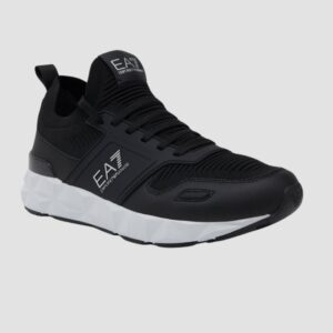 EA7 Czarne sneakersy z białą podeszwą