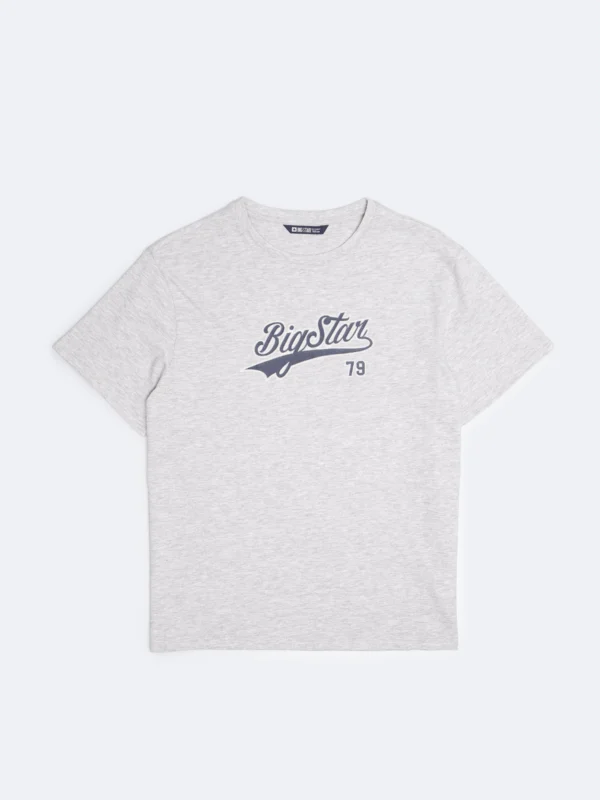Koszulka dziewczęca oversize z nadrukiem szara Emillia 901