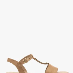 Beżowe sandały damskie płaskie