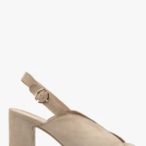 Beżowe sandały damskie na obcasie