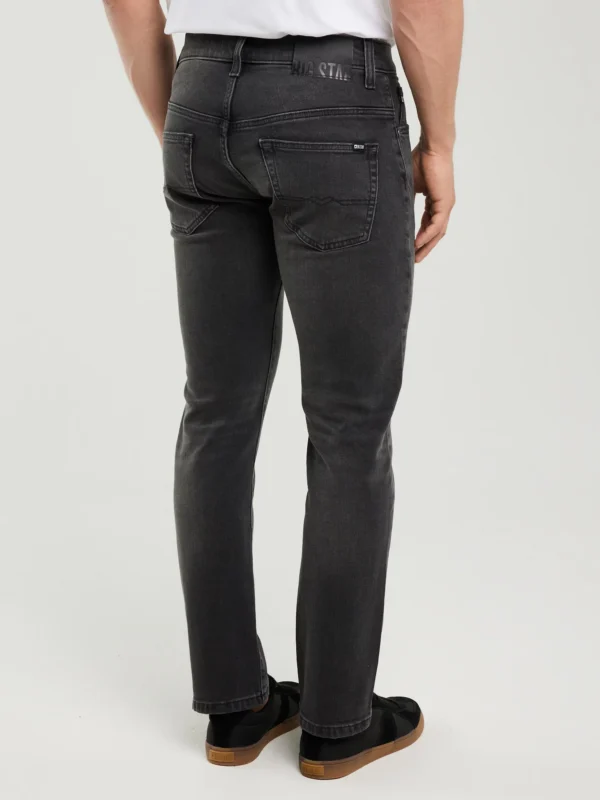 00c2458fd0bed4290956e15efab2c0e8623e0a2f Jeansy męskie dopasowane z przetarciami czarne Martin 953