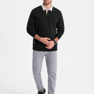 Spodnie męskie jeansowe bez przetarć SLIM FIT - szare V1