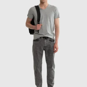 Koszulka męska v-neck z bawełny supima szara Supiclassicov 901